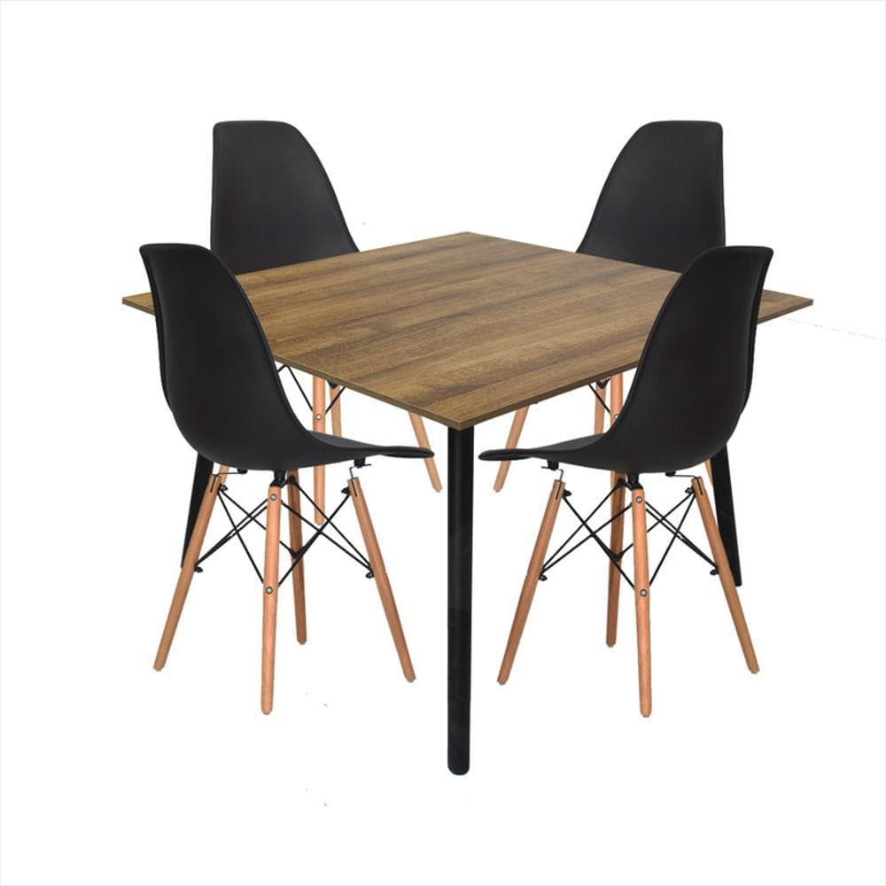 Combo Comedor Cuadrado Look + Set X 4 Sillas Cbcomcu 011 04