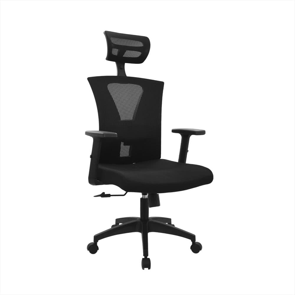 Silla Ergonómica Niza Con Cabecero Con Soporte Lumbar Negro