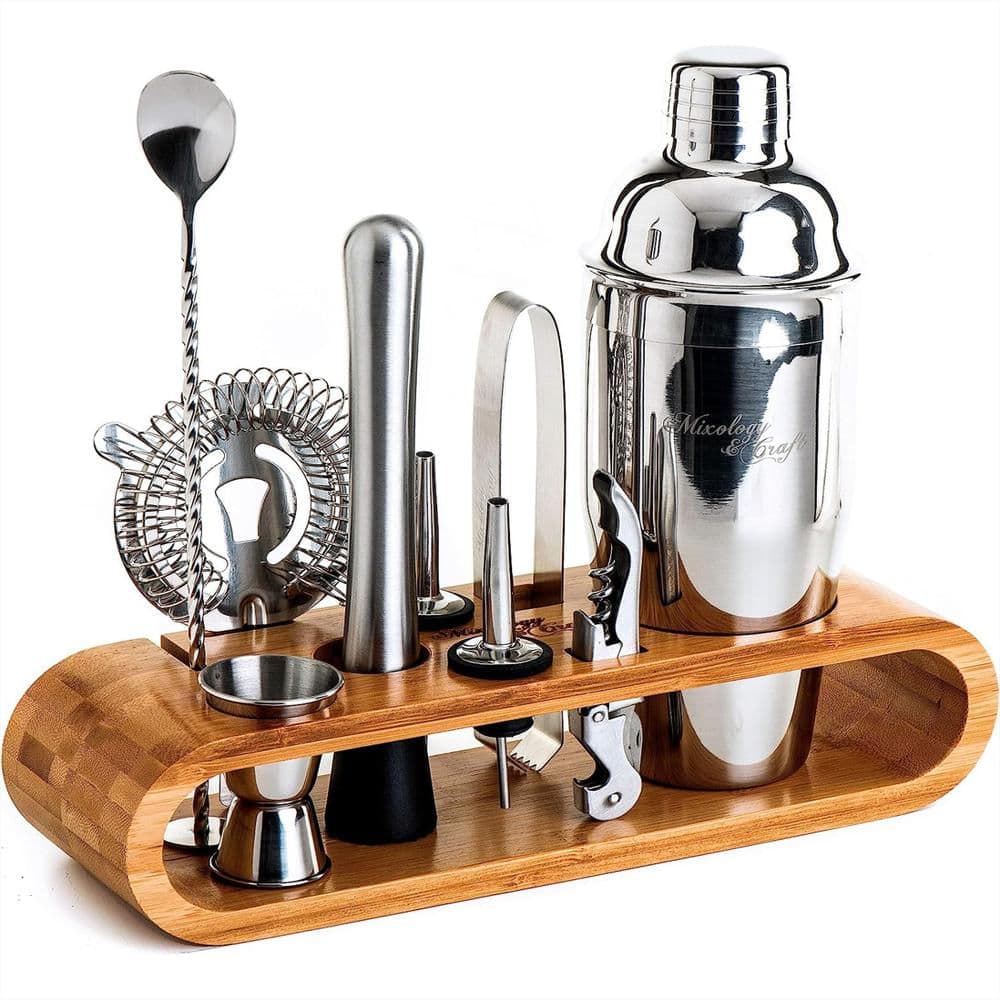 Kit De Coctelería 10 Piezas Con Base De Acero