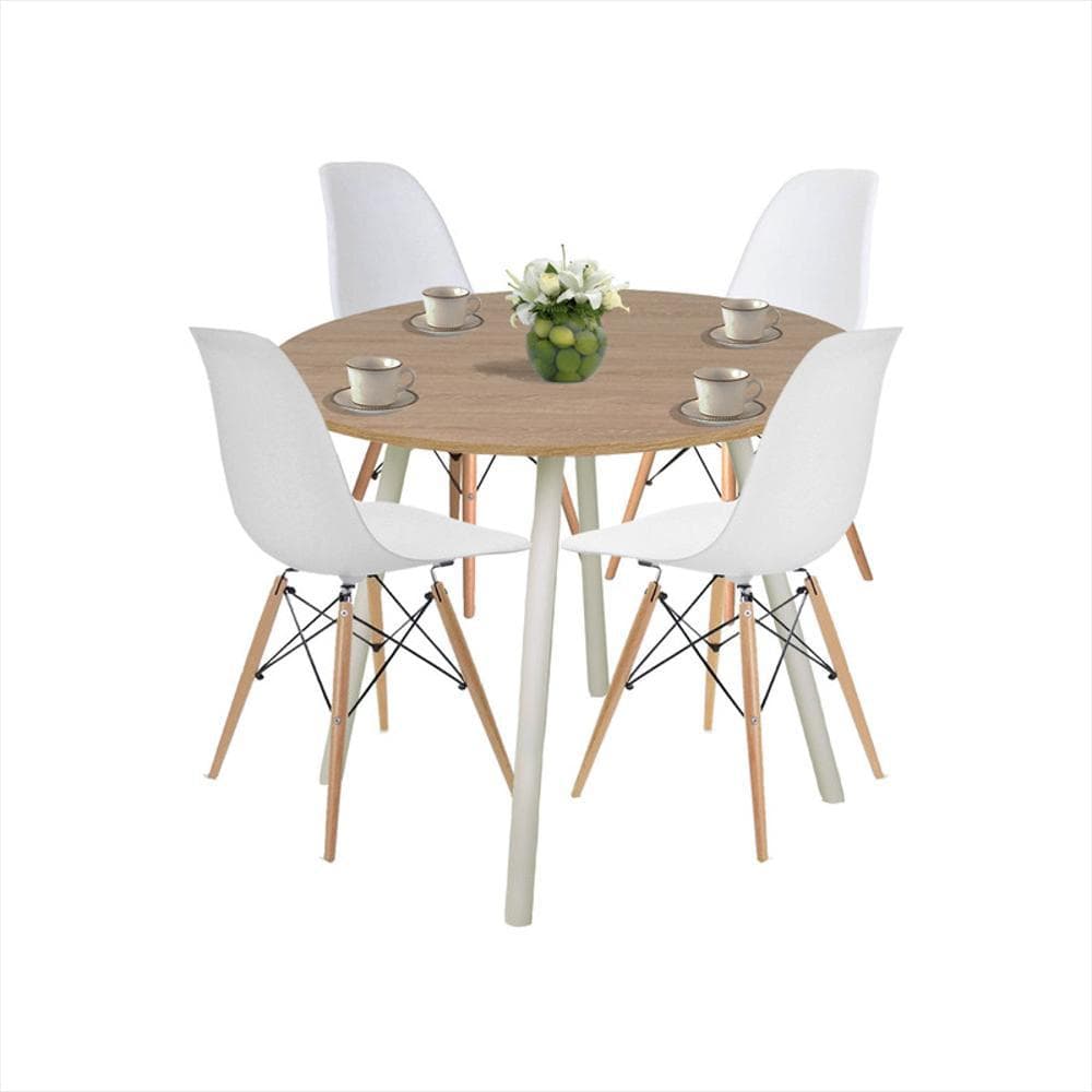 Combo Comedor Redondo Like Vienes + Set X 4 Sillas Cbcomre 02 03
