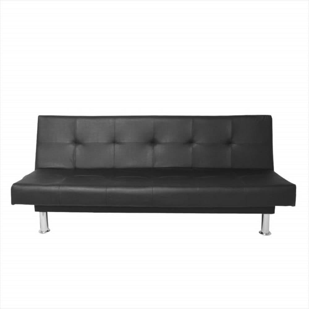 Sofa Cama Basic 3 Puestos Ecocuero Negro