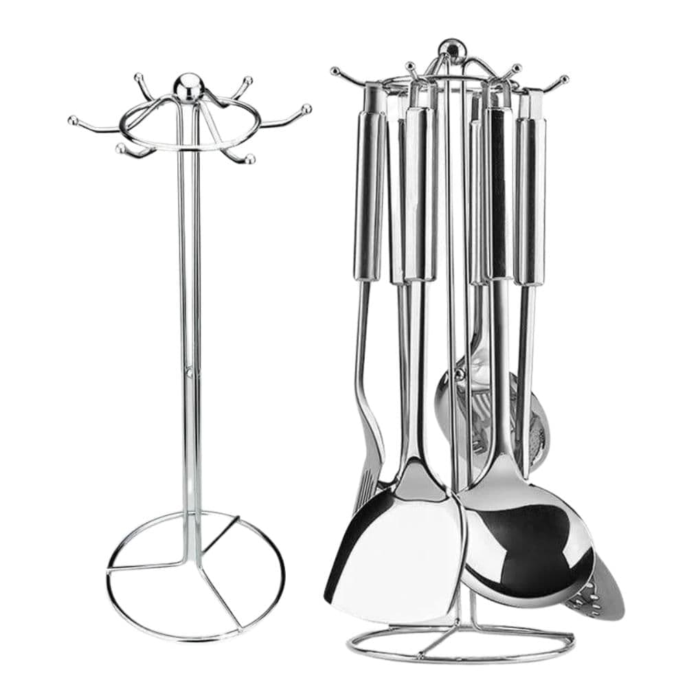 Utensilios De Cocina En Acero Inoxidable 6 Piezas Base Incluida