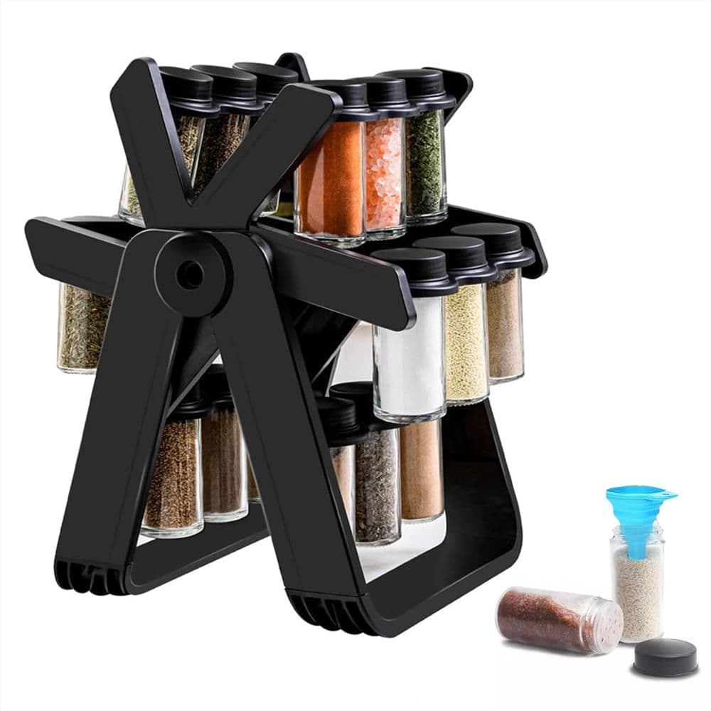Especiero Condimenteros Giratorio Para Cocina Juego X 18 Tarros De Vidrio