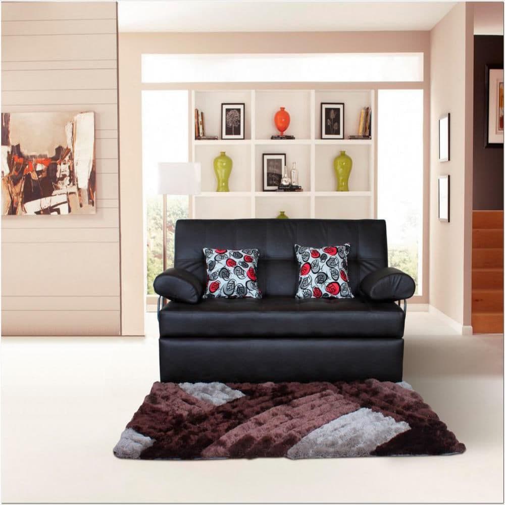 Sofa Cama Aleman Carrito Cuero Sintetico Negro 3 Posiciones