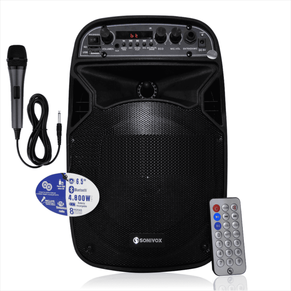 Cabina de Sonido Recargable 6.5 Pulgadas Sonivox VS-SS1862