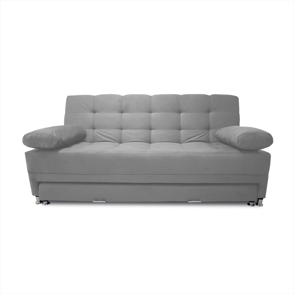 Sofá Cama Tarima Haller En Tela Velvet 190X95x80 Gris