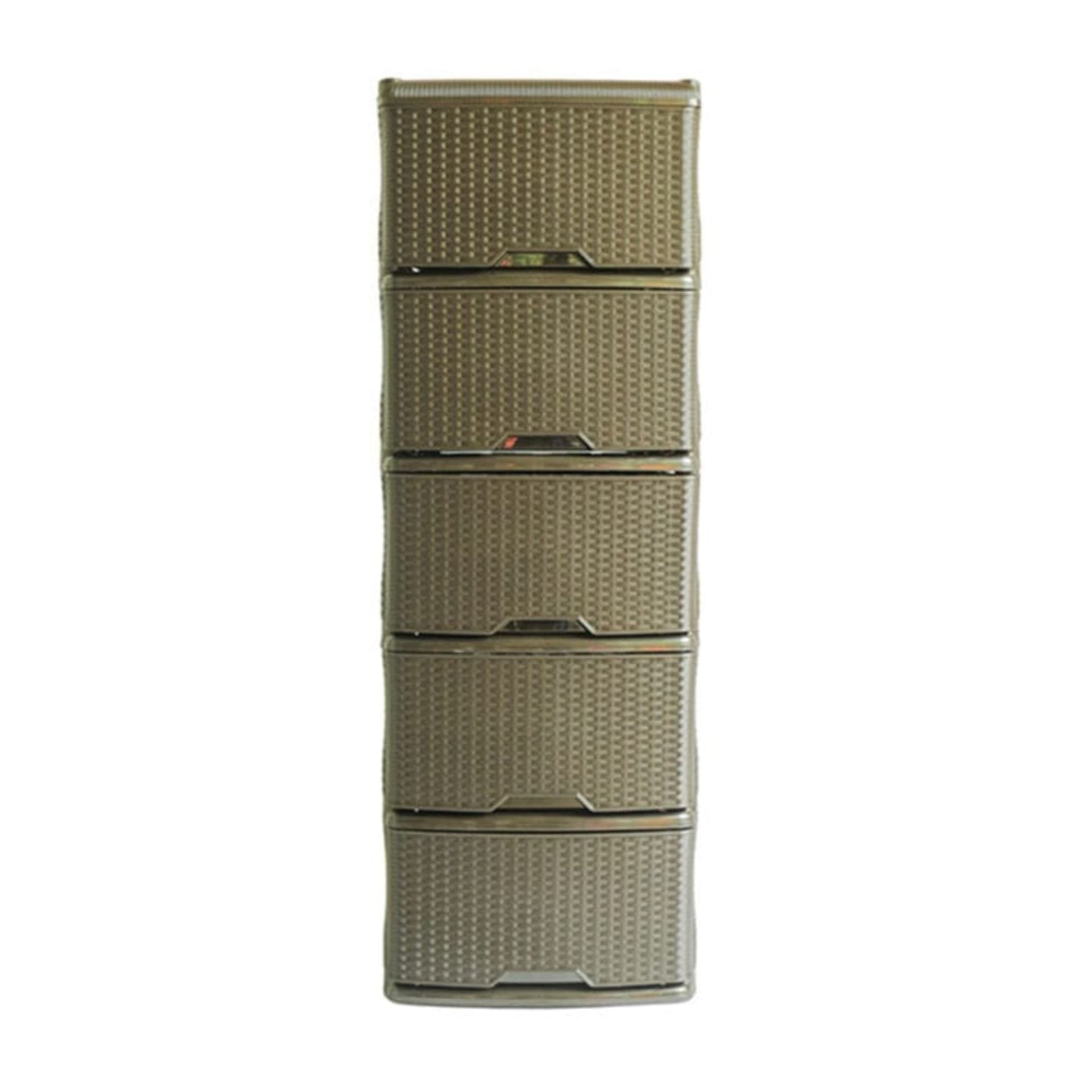 Cajonero Rattan 5 Gavetas Wengue / Rimoplasticas