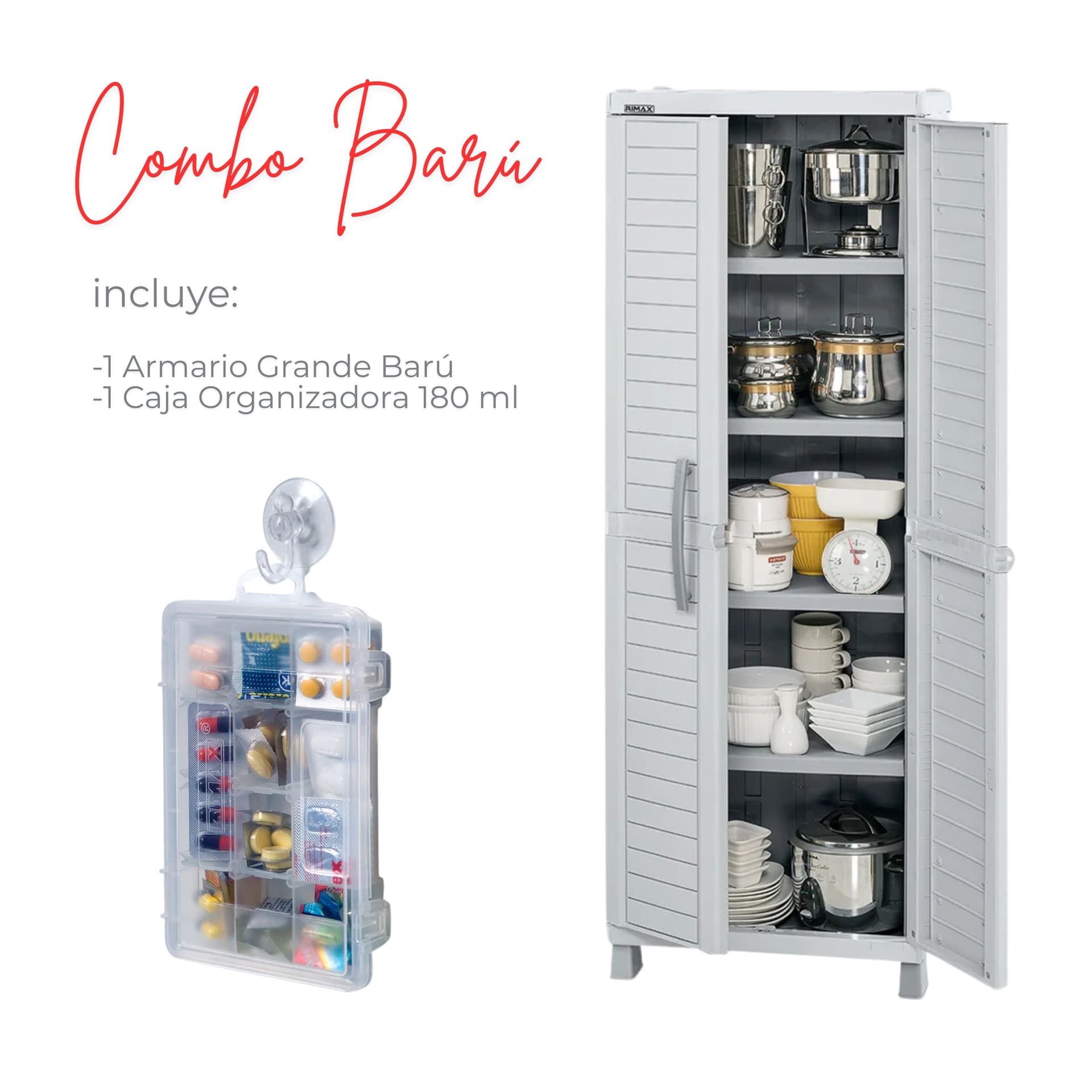 Combo Barú: Armario Grande + Caja Organizadora 180 ml / Rimax