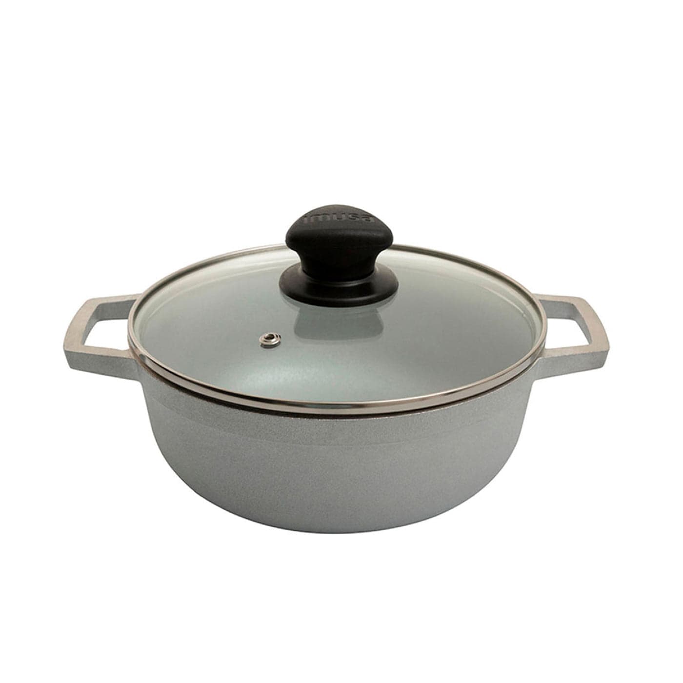 Caldero Aluminio Fundido 22 cm con Tapa de Vidrio / Imusa